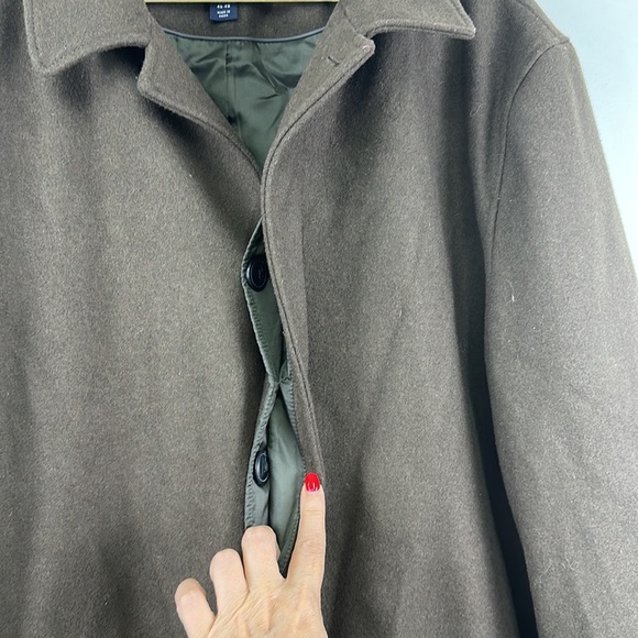 LANDS END Men's Top Coat Wool Cashmere Blend Button Front XL - Picture 6 of 6